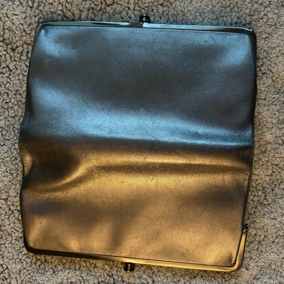 HOBO Grey Silver Leather Wallet with Zip Pocket - Picture 2 of 4